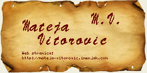 Mateja Vitorović vizit kartica